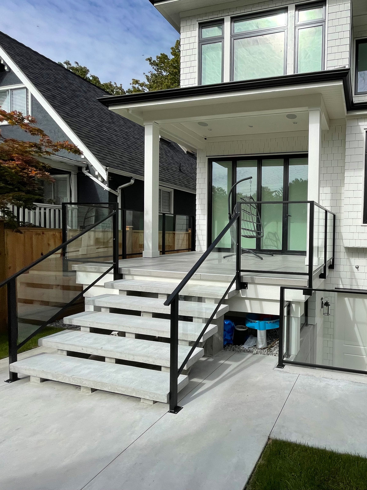 Glass Railing on back deck and stairs